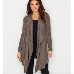 Barefoot Dreams Cardigan Women S/M Taupe Bamboo Chic Lite Open Drape Soft
